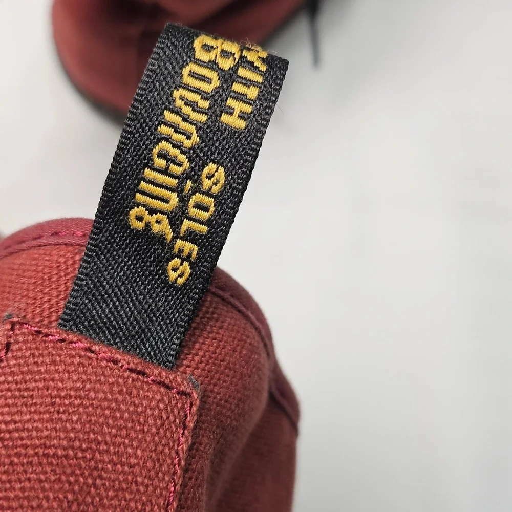 Dr Martens Shoreditch Burgundy Canvas Lace‎ Up Ankle Boots Women's Size 6 US